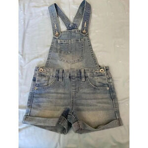 girl's denim overall shorts (shortalls) size 5T; brand bought at Von Maur